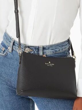 kate spade Black Pebbled Leather Convertible Crossbody